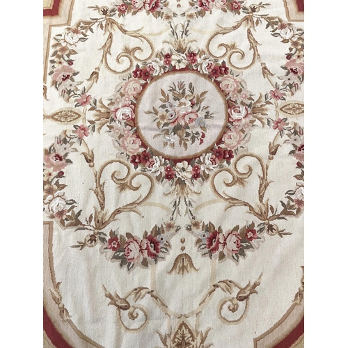 130 - AUBUSSON SAVONNERIE DESIGN RUGS, a pair, 180cm x 119cm. (2)