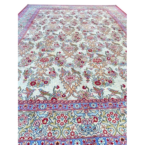 132 - PERSIAN QUM CARPET, 375cm x 275cm.