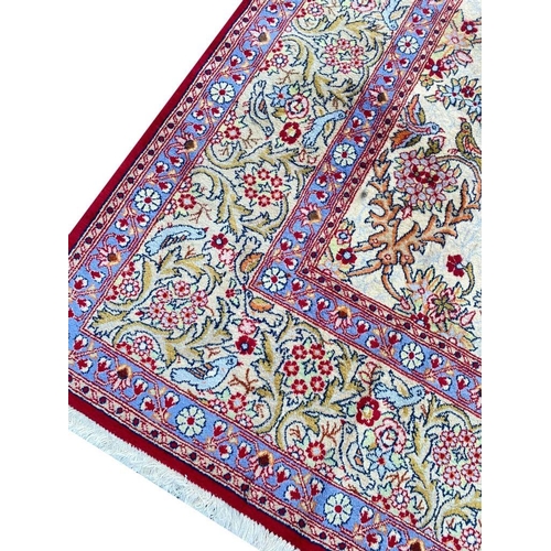 132 - PERSIAN QUM CARPET, 375cm x 275cm.