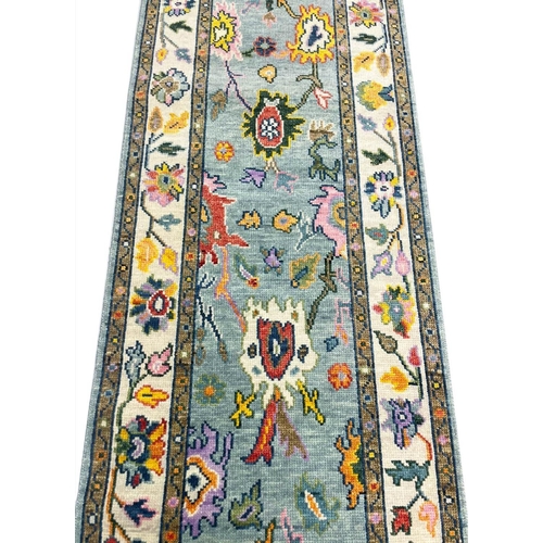 134 - CONTEMPORARY OUSHAK LONG RUNNER, 484cm x 80cm.