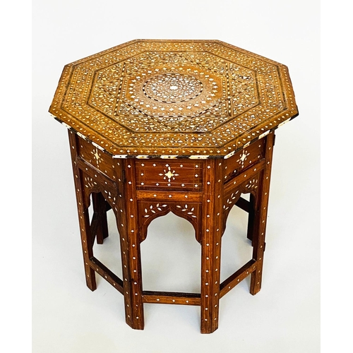 178 - HOSHIARPUR OCCASIONAL TABLE, hardwood bone and ebony inlaid with conforming base, 55cmx  52cm H.