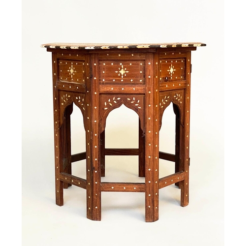 178 - HOSHIARPUR OCCASIONAL TABLE, hardwood bone and ebony inlaid with conforming base, 55cmx  52cm H.