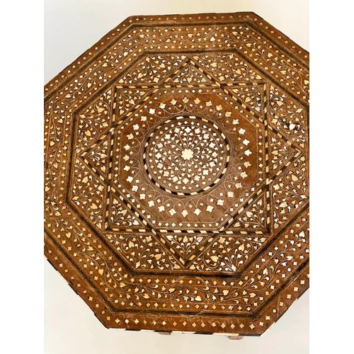 178 - HOSHIARPUR OCCASIONAL TABLE, hardwood bone and ebony inlaid with conforming base, 55cmx  52cm H.