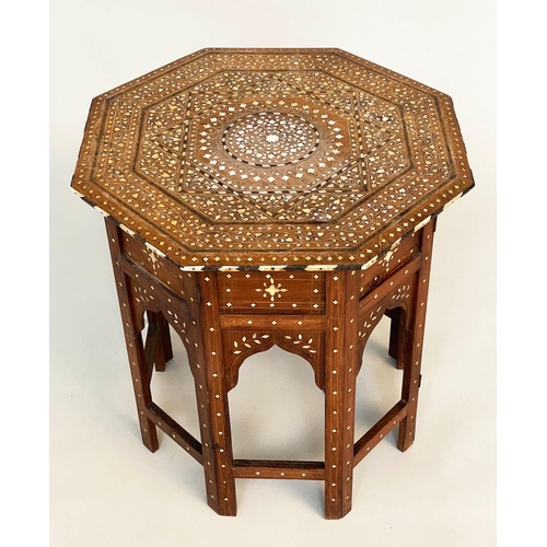 178 - HOSHIARPUR OCCASIONAL TABLE, hardwood bone and ebony inlaid with conforming base, 55cmx  52cm H.