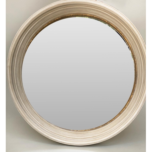 186 - WALL MIRROR, Regency style circular with reeded frame and gilt slip, 80cm W.