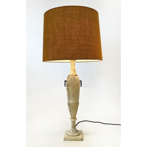 20 - TABLE LAMP, Italian Grand Tour style, hand carved Alabaster, early/mid 20th century, with shade, 106... 