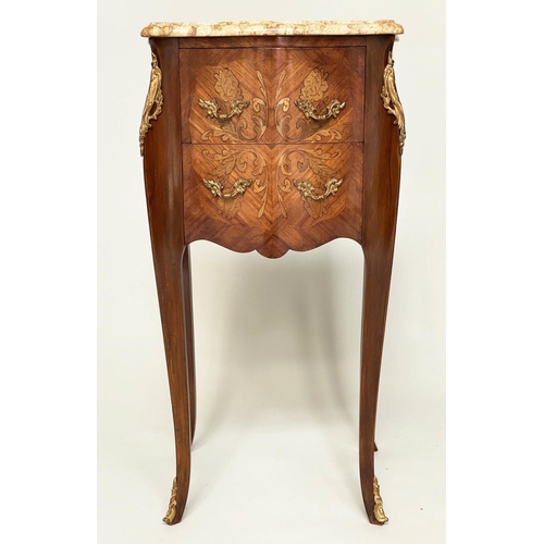 210 - TABLES DE NUIT, a pair, French Louis XV style kingwood, marquetry and gilt metal mounted, each with ... 