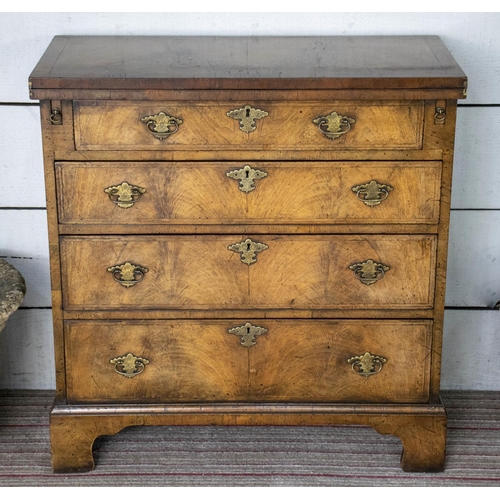 221 - BACHELOR'S CHEST, 78cm H x 76cm W x 36cm D, 72cm open, early 20th century George II style walnut wit... 