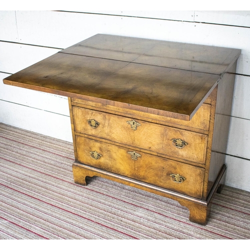 221 - BACHELOR'S CHEST, 78cm H x 76cm W x 36cm D, 72cm open, early 20th century George II style walnut wit... 