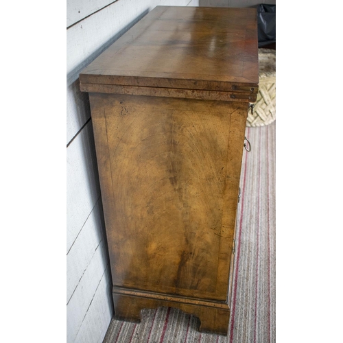 221 - BACHELOR'S CHEST, 78cm H x 76cm W x 36cm D, 72cm open, early 20th century George II style walnut wit... 