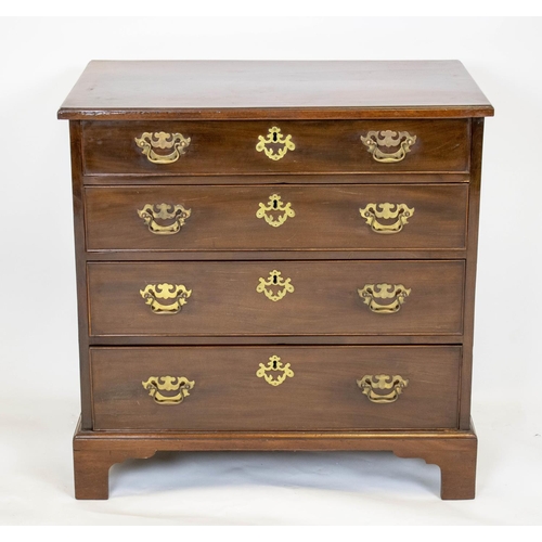 224 - CHEST, early George III mahogany of four drawers, 79cm H x 80cm x 50cm.