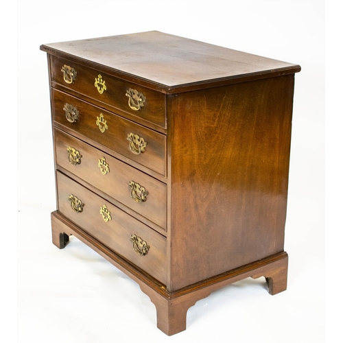 224 - CHEST, early George III mahogany of four drawers, 79cm H x 80cm x 50cm.