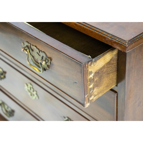 224 - CHEST, early George III mahogany of four drawers, 79cm H x 80cm x 50cm.