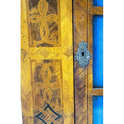 228 - SIDE CABINET, 101cm H x 86cm W x 39cm D, 19th century Italian walnut and parquetry with drawer above... 