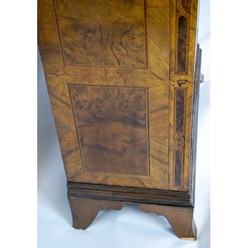 228 - SIDE CABINET, 101cm H x 86cm W x 39cm D, 19th century Italian walnut and parquetry with drawer above... 