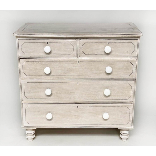 270 - CHEST, Victorian grey painted and lined with two short above three long drawers, 98cm x 46cm x 94cm ... 