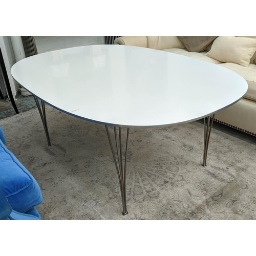 332 - FRITZ HANSEN SUPERELLIPSE TABLE, by Piet Hein, Bruno Mathsson and Arne Jacobsen, 180cm x 120cm x 70c... 