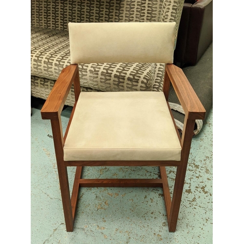 337 - DE LA ESPADA ARMCHAIR, 56cm W, alacantra upholstered.