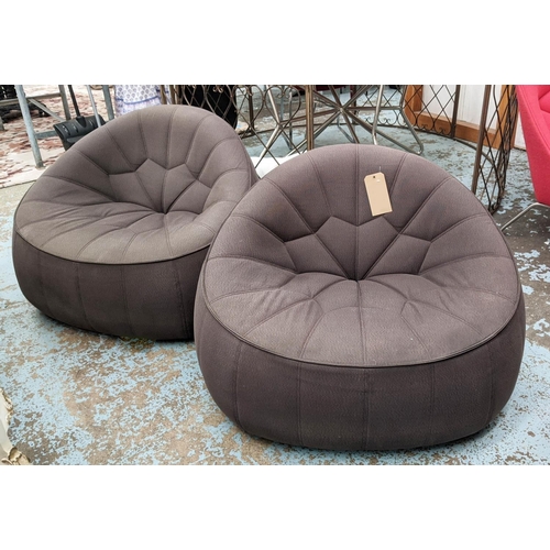 338 - LIGNE ROSET OTTOMAN ARMCHAIRS, a pair, 100cm x 90cm x 65cm, by Noe Duchaufour-Lawrance. (2)