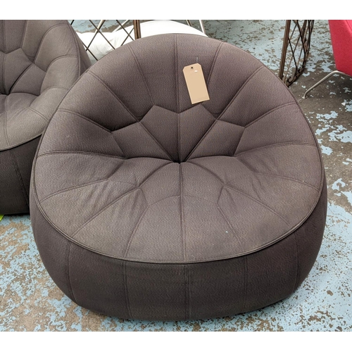 338 - LIGNE ROSET OTTOMAN ARMCHAIRS, a pair, 100cm x 90cm x 65cm, by Noe Duchaufour-Lawrance. (2)