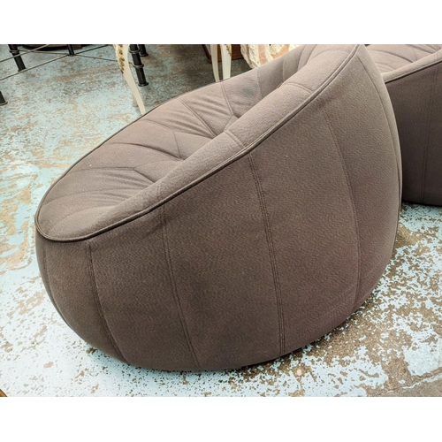 338 - LIGNE ROSET OTTOMAN ARMCHAIRS, a pair, 100cm x 90cm x 65cm, by Noe Duchaufour-Lawrance. (2)