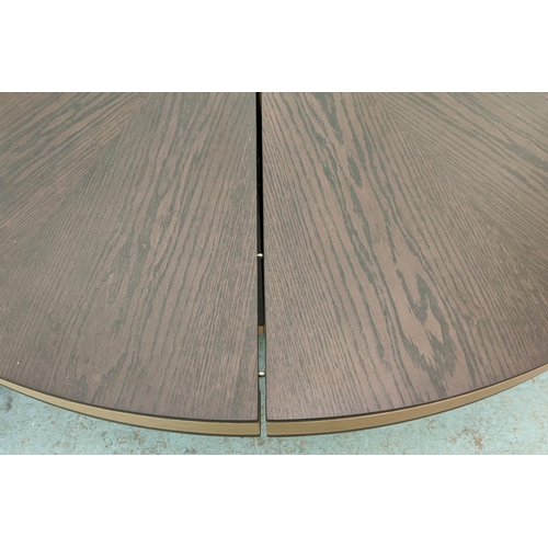 348 - BEN WHISTLER SHENLEY TABLE, 200cm x 160cm x 77cm at largest, extendable design with additional leaf.