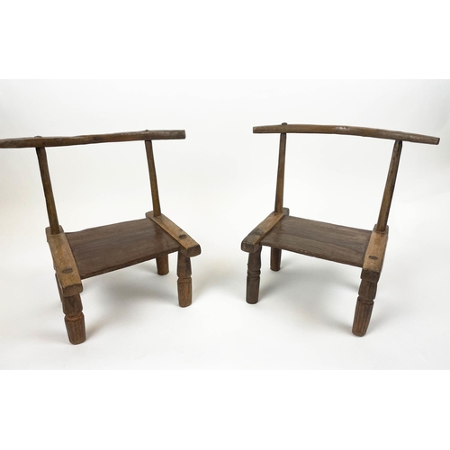 35 - DAN STOOL'S, A pair 60cm W x 60cm H, Cote d'Ivoire.