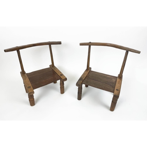 35 - DAN STOOL'S, A pair 60cm W x 60cm H, Cote d'Ivoire.