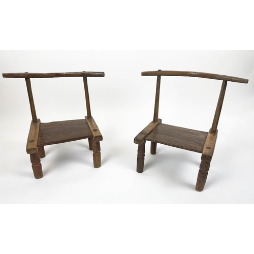 35 - DAN STOOL'S, A pair 60cm W x 60cm H, Cote d'Ivoire.