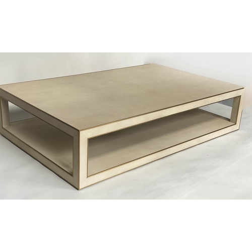 374 - RESTORATION HARDWARE CELA LOW TABLE, 109cm x 170cm x 40cm.