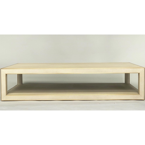 374 - RESTORATION HARDWARE CELA LOW TABLE, 109cm x 170cm x 40cm.