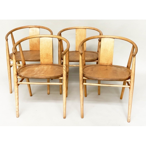 376 - FOR HAGAFORS LENA CHAIRS, a set of four, birch and stamped under, 72cm H x 54cm by SVEN ERIK FRYKLUN... 