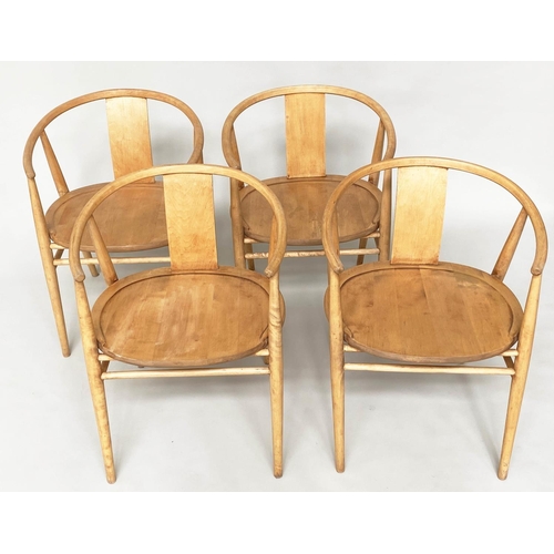 376 - FOR HAGAFORS LENA CHAIRS, a set of four, birch and stamped under, 72cm H x 54cm by SVEN ERIK FRYKLUN... 