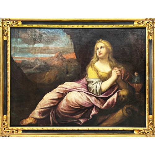 42 - AFTER GUIDO RENI (Italian 1575-1642) 'Mary Magdalene', oil on canvas, 91cm x 125cm, framed.