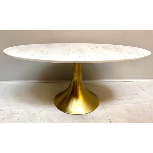 465 - LOW TABLE, 44cm high, 100cm wide, 56cm deep, 1970s Italian style, marble top, gilt metal base.