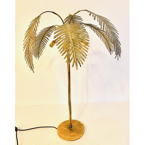 478 - MAISON JANSEN STYLE PALM TREE TABLE LAMP, gilt metal, 80cm high, 48cm diameter.