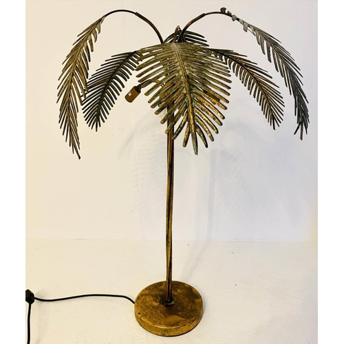 478 - MAISON JANSEN STYLE PALM TREE TABLE LAMP, gilt metal, 80cm high, 48cm diameter.