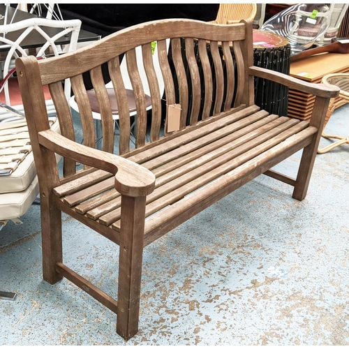 513 - GARDEN BENCH, 152cm W, teak construction.