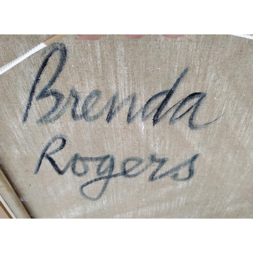 76 - BRENDA ROGERS, 'Untitled Abstract', signed verso, framed, 80cm x 80cm.