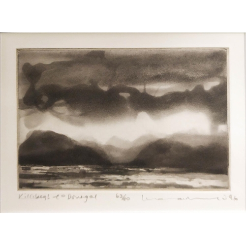 87 - NORMAN ACKROYD CBE, RAB (1938), 'Killybegs, Co, Donegal', etching, 12cm x 17cm, signed and framed. (... 