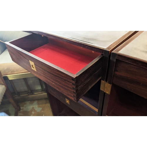 143 - ROSEWOOD BAR, 90cm H x 59cm W x 44cm D x 88cm open, hinged revealing a fitted interior with recessed... 