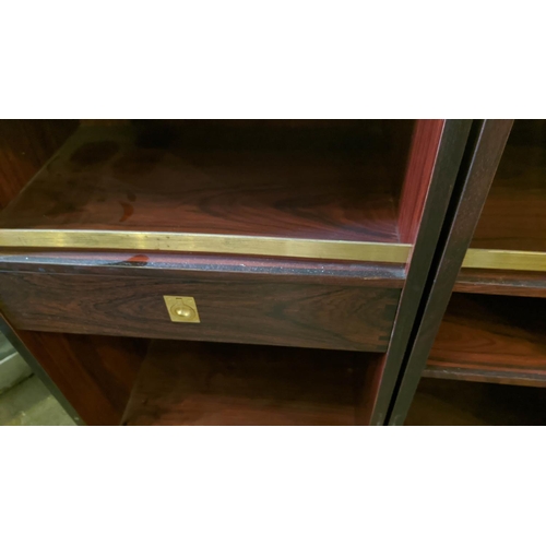 143 - ROSEWOOD BAR, 90cm H x 59cm W x 44cm D x 88cm open, hinged revealing a fitted interior with recessed... 