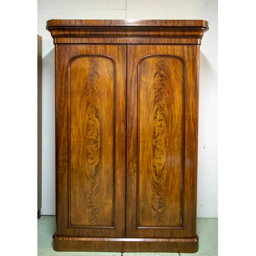 158 - WARDROBE, 212cm H x 148cm x 63cm D, Victorian mahogany, circa 1870, with two doors, enclosing hangin... 