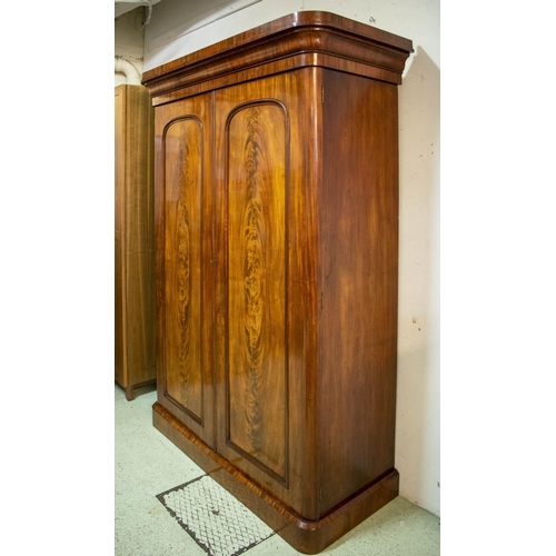 158 - WARDROBE, 212cm H x 148cm x 63cm D, Victorian mahogany, circa 1870, with two doors, enclosing hangin... 