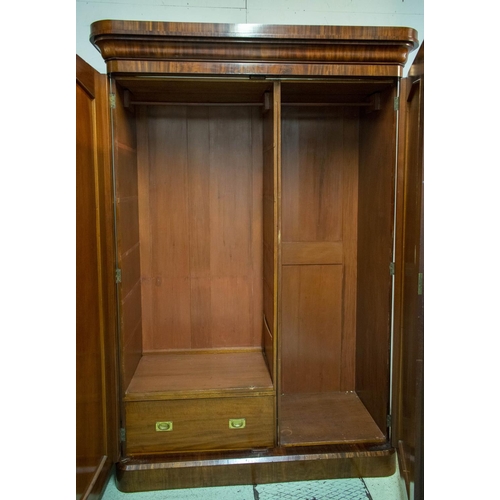 158 - WARDROBE, 212cm H x 148cm x 63cm D, Victorian mahogany, circa 1870, with two doors, enclosing hangin... 