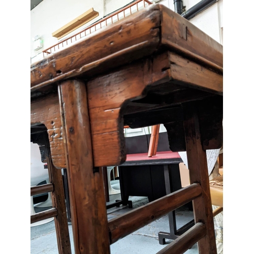 166 - CHINESE ALTAR TABLE, 104cm x 51cm x 75cm, antique firwood.