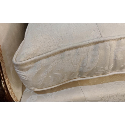 177 - SOFA, 187cm x 95cm H, George III style, in cream damask.