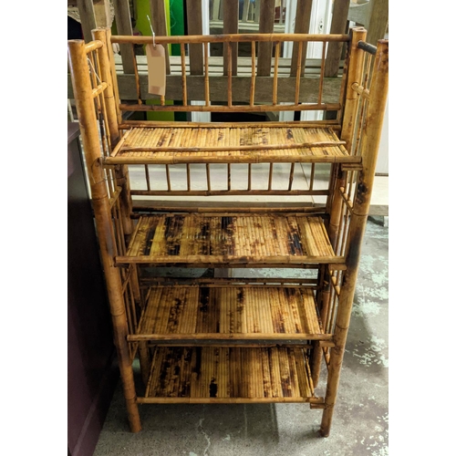 178 - BAMBOO FOLDING SHELVES, 71cm x 130cm H x 32cm.