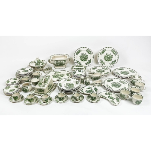 20 - PART DINNER SERVICE, Mason green 'fruit basket', including six large dinner plates six dinner plates... 