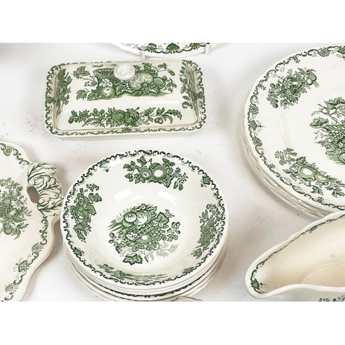 20 - PART DINNER SERVICE, Mason green 'fruit basket', including six large dinner plates six dinner plates... 